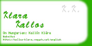 klara kallos business card